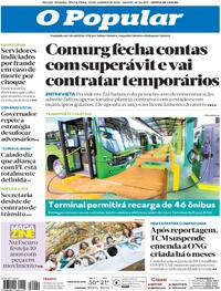Capa do jornal O Popular 30/01/2026