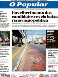 Capa do jornal O Popular 31/08/2026