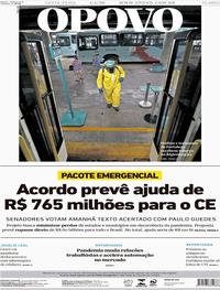 Capa do jornal O Povo 01/05/2020