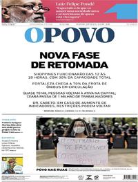 Capa do jornal O Povo 08/06/2020