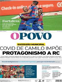 Capa do jornal O Povo 08/10/2020