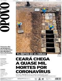 Capa do jornal O Povo 09/05/2020