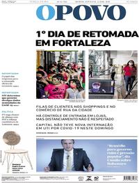 Capa do jornal O Povo 09/06/2020