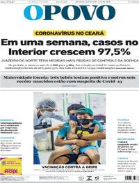 Capa do jornal O Povo 12/05/2020