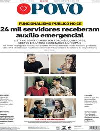 Capa do jornal O Povo 12/06/2020