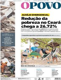 Capa do jornal O Povo 13/10/2020