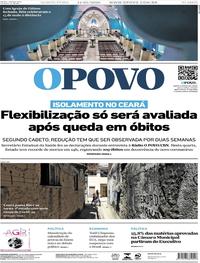 Capa do jornal O Povo 14/05/2020