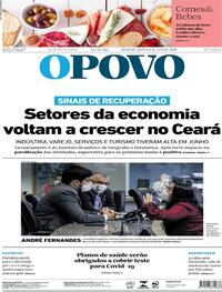 Capa do jornal O Povo 14/08/2020