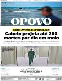 Capa do jornal O Povo 15/04/2020