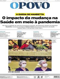 Capa do jornal O Povo 17/04/2020