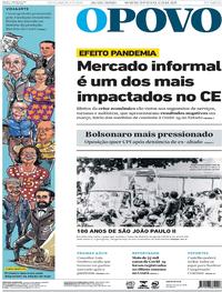 Capa do jornal O Povo 18/05/2020