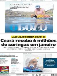 Capa do jornal O Povo 19/12/2020