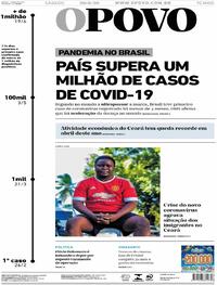 Capa do jornal O Povo 20/06/2020