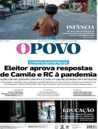 Capa do jornal O Povo 20/10/2020