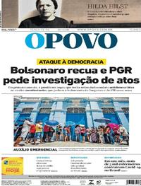 Capa do jornal O Povo 21/04/2020