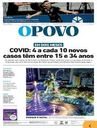 Capa do jornal O Povo 21/12/2020