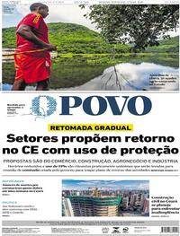Capa do jornal O Povo 23/04/2020