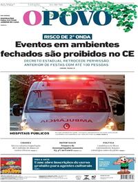Capa do jornal O Povo 24/10/2020