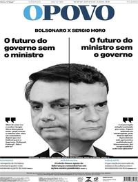 Capa do jornal O Povo 25/04/2020
