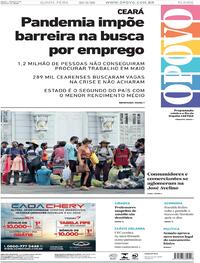 Capa do jornal O Povo 25/06/2020