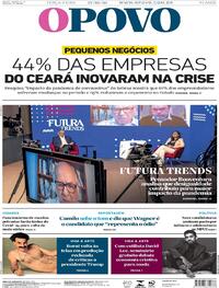 Capa do jornal O Povo 27/10/2020