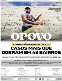 Capa do jornal O Povo 29/04/2020