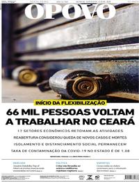 Capa do jornal O Povo 29/05/2020