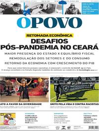 Capa do jornal O Povo 29/06/2020