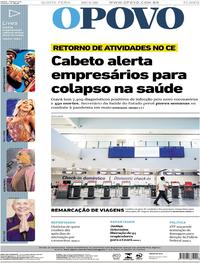 Capa do jornal O Povo 30/04/2020