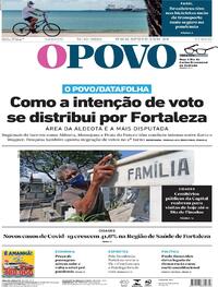 Capa do jornal O Povo 31/10/2020