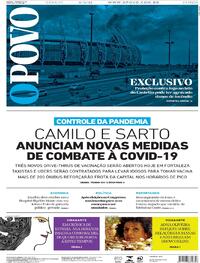 Capa do jornal O Povo 06/02/2021