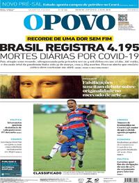 Capa do jornal O Povo 07/04/2021