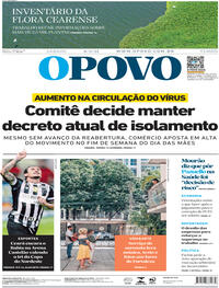 Capa do jornal O Povo 08/05/2021