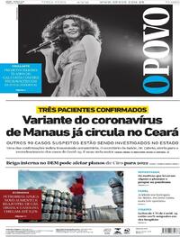 Capa do jornal O Povo 09/02/2021