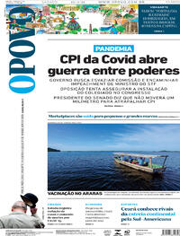 Capa do jornal O Povo 10/04/2021