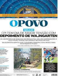 Capa do jornal O Povo 13/05/2021
