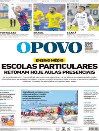 Capa do jornal O Povo 14/06/2021