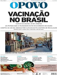 Capa do jornal O Povo 15/01/2021