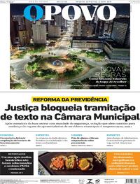 Capa do jornal O Povo 19/02/2021