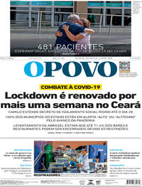 Capa do jornal O Povo 20/03/2021