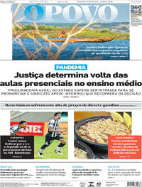 Capa do jornal O Povo 21/05/2021