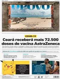 Capa do jornal O Povo 24/02/2021