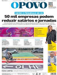 Capa do jornal O Povo 29/04/2021