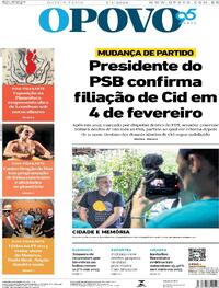 Capa do jornal O Povo 04/01/2024