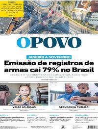 Capa do jornal O Povo 12/01/2024