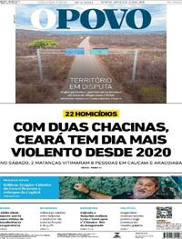 Capa do jornal O Povo 19/02/2024
