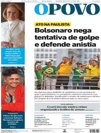 Capa do jornal O Povo 26/02/2024