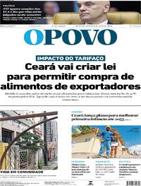 Capa do jornal O Povo 02/08/2025
