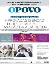 Capa do jornal O Povo 02/10/2025