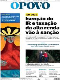 Capa do jornal O Povo 06/11/2025